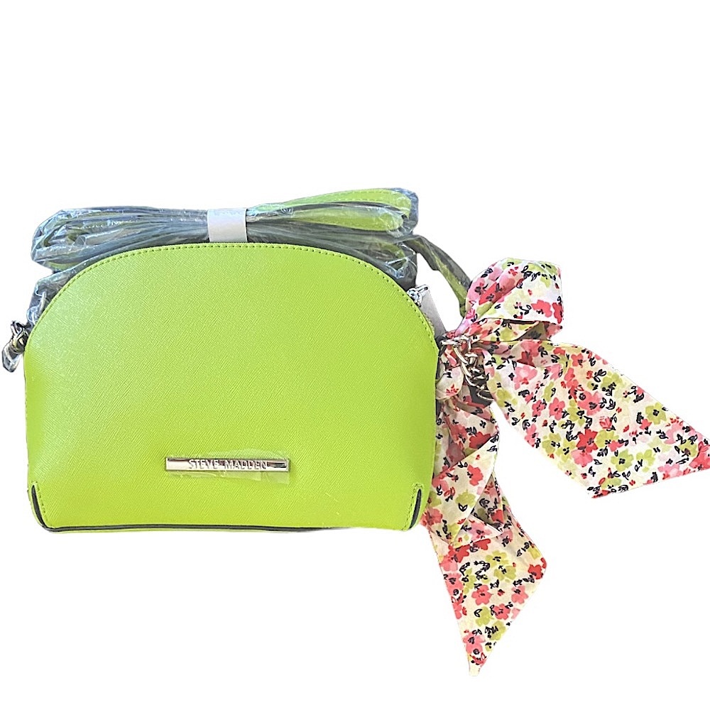 NWT Steve Madden Mini Dome Crossbody Bag with Scarf- Lime Green